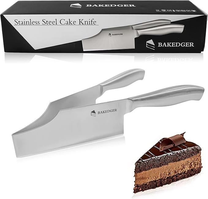 Amazon.com: Bakedger Cake knife slicer and cutter server stainless ...
