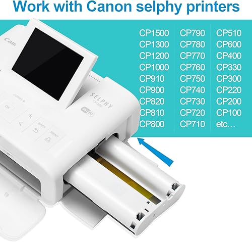 Miniatura 2 de Papel Selphy compatible con Canon para CP1300, CP1500, CP1200, CP910, CP1000, CP900, CP800, CP810 Tinta y papel KP-108IN Selphy Photo Printer Paper