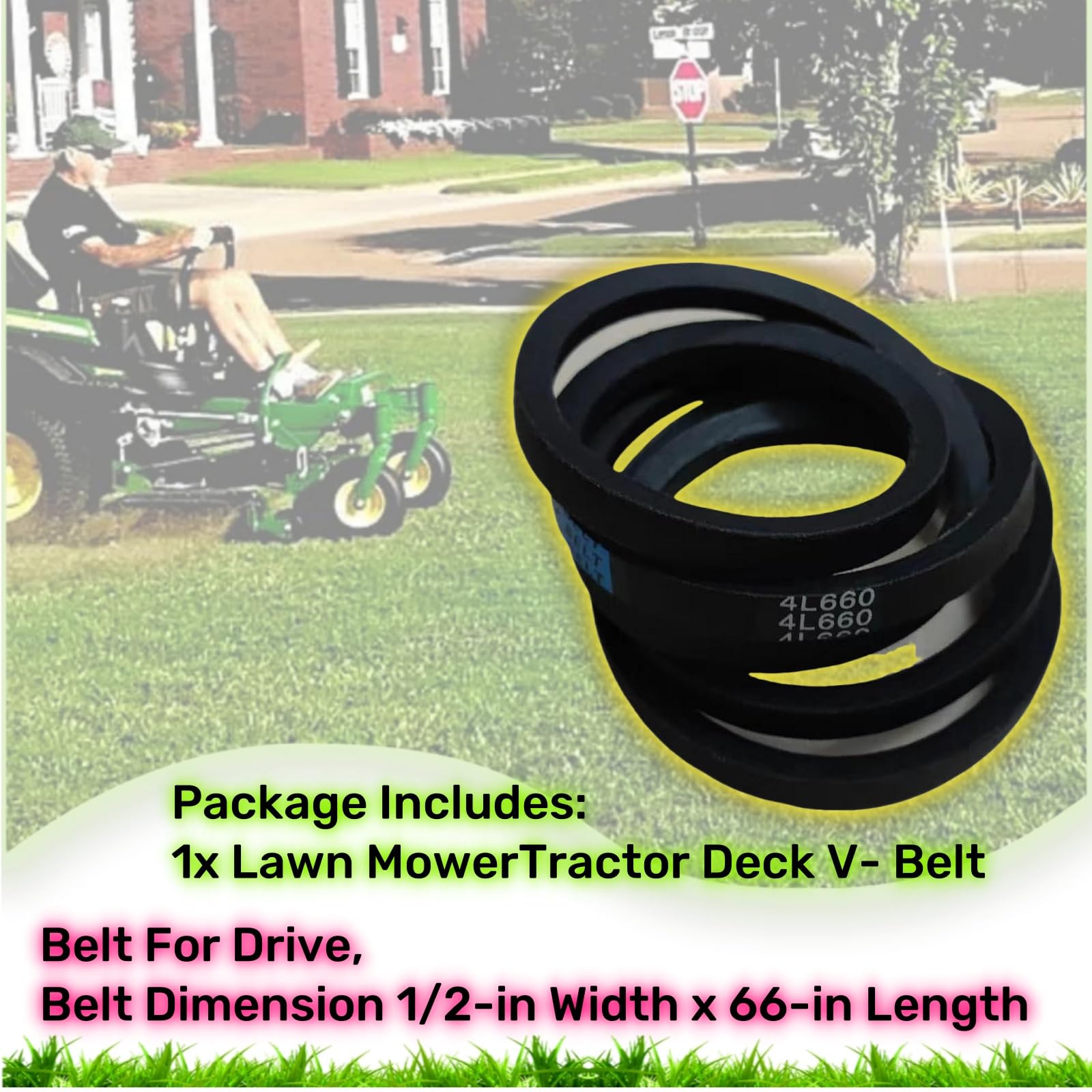 Rasenmäher-Deckriemen – 1,27 Cm Breit, 167,6 Cm Lang Für John Deere & Andere
