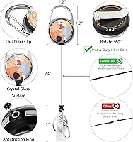Vista 178 de Giancomics Black ID Badge Holder with Lanyard, Lanyards for ID Badges with Badge Reel Retractable Heavy Duty, Lanyard with ID Holder Keychain Clip