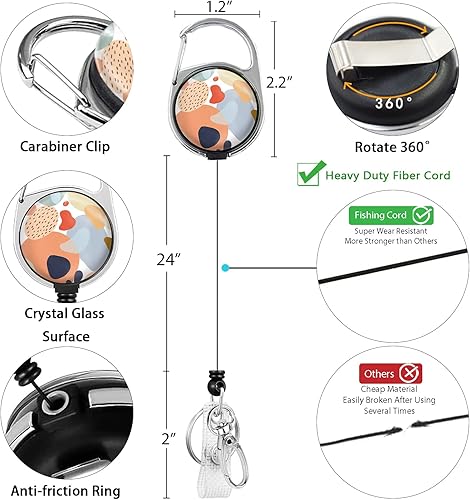 Miniatura 178 de Giancomics Black ID Badge Holder with Lanyard, Lanyards for ID Badges with Badge Reel Retractable Heavy Duty, Lanyard with ID Holder Keychain Clip