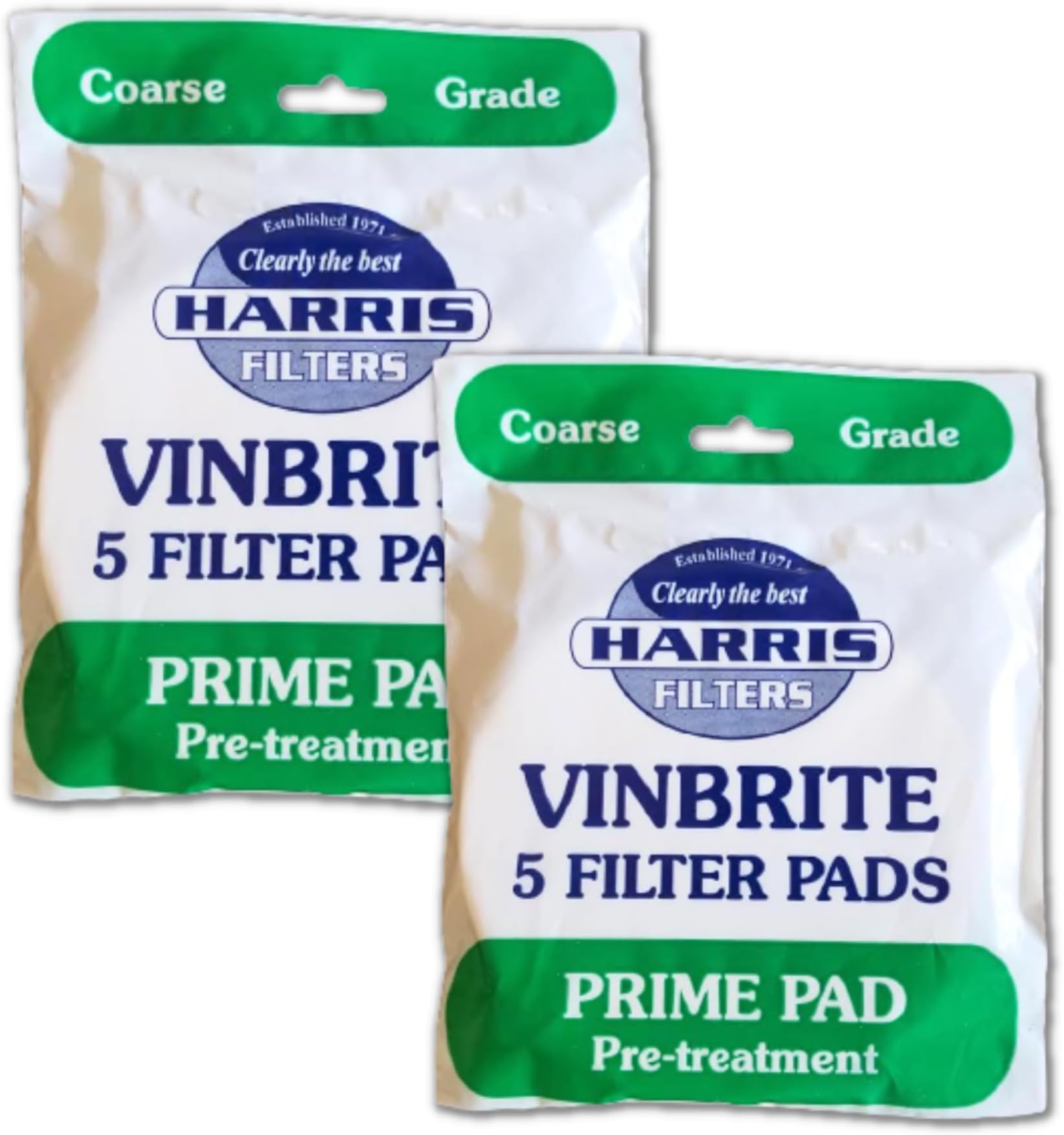 Replacement Prime Pads (2-pack bundle, 5-pads per pack, 10 pads total) for Vinbrite MK3 Wine filter kit | wine making supplies| wine making equipment | gravity based filter | 5 gallons