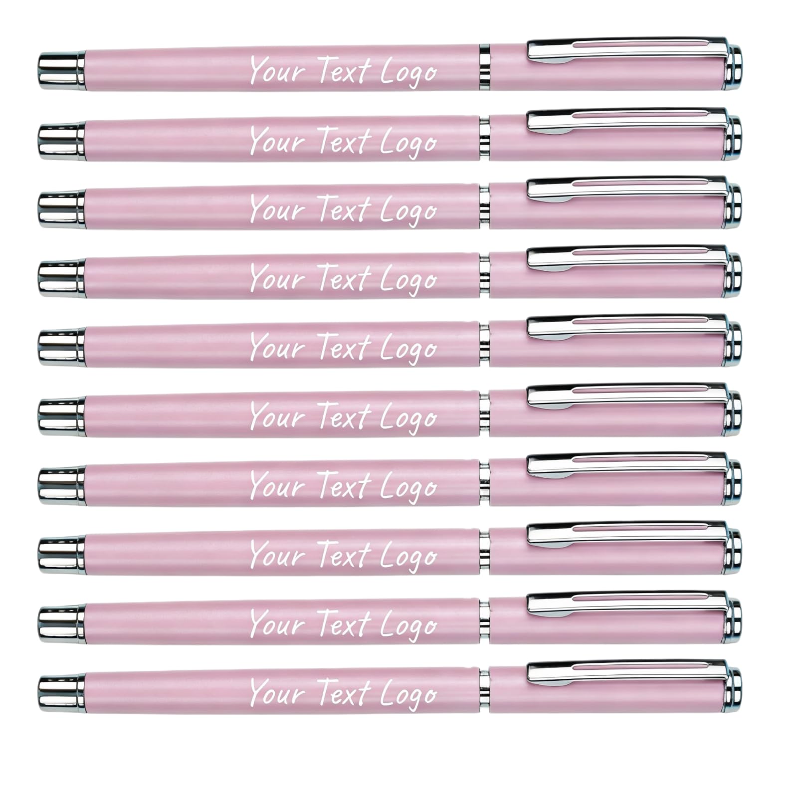 Up to 100Pcs Personalised Gel Ink Rollerball Pens Bulk - Roller Ball Pen Refillable - Custom Logo Nice Pens for Business and Office Supplies - Fine Line, Luxury Pen men&women (Gold, Pack of 100)