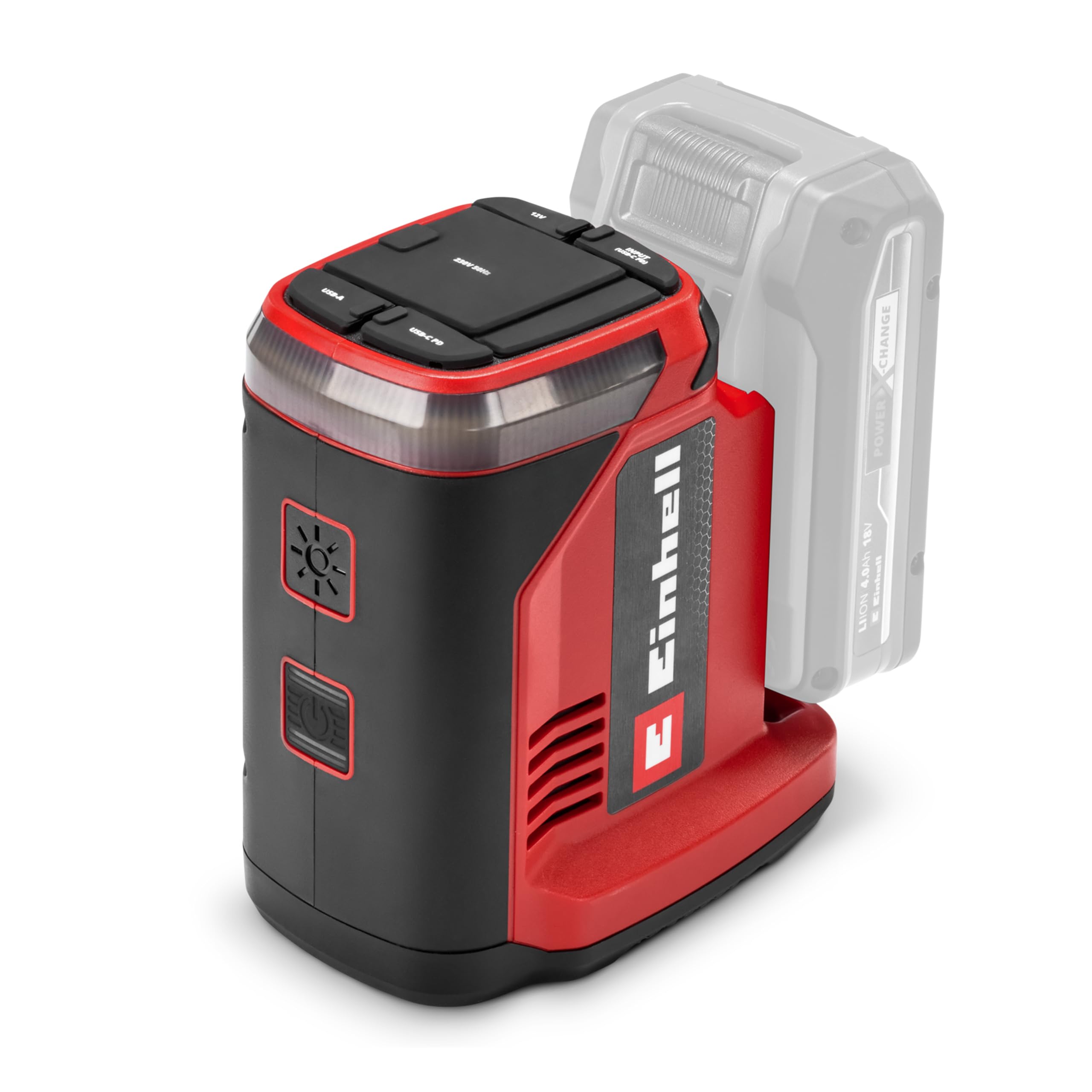 Einhell Station d’énergie Portable Te-ES 18/150/1 Li-C-Solo Power X-Change (18 V, onduleur, Prises 230 V et 12 V, Ports USB-A et USB-C PD, Fonction de Recharge, sans Batterie)