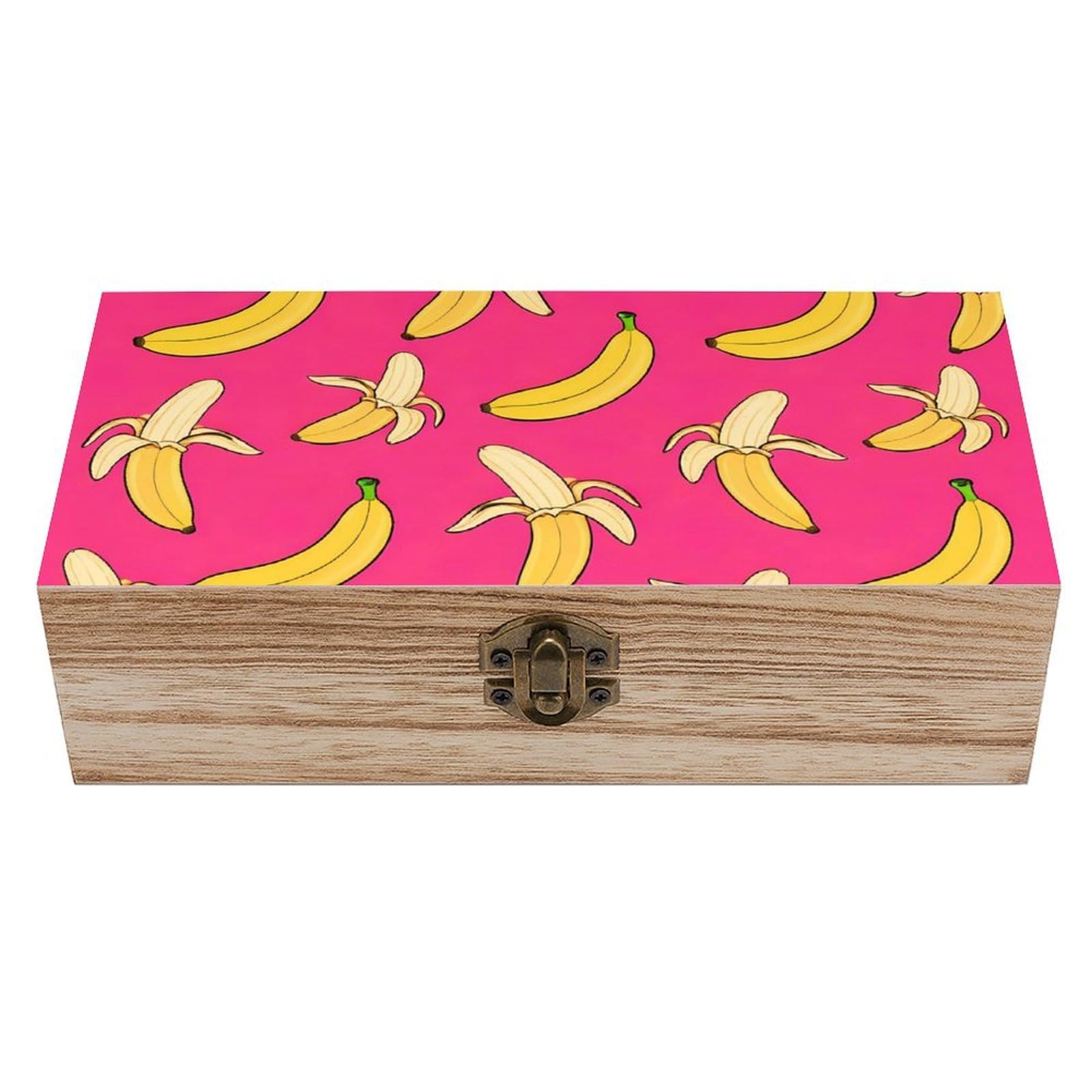 HLBSDM Banana Pink Wooden Storage Box
