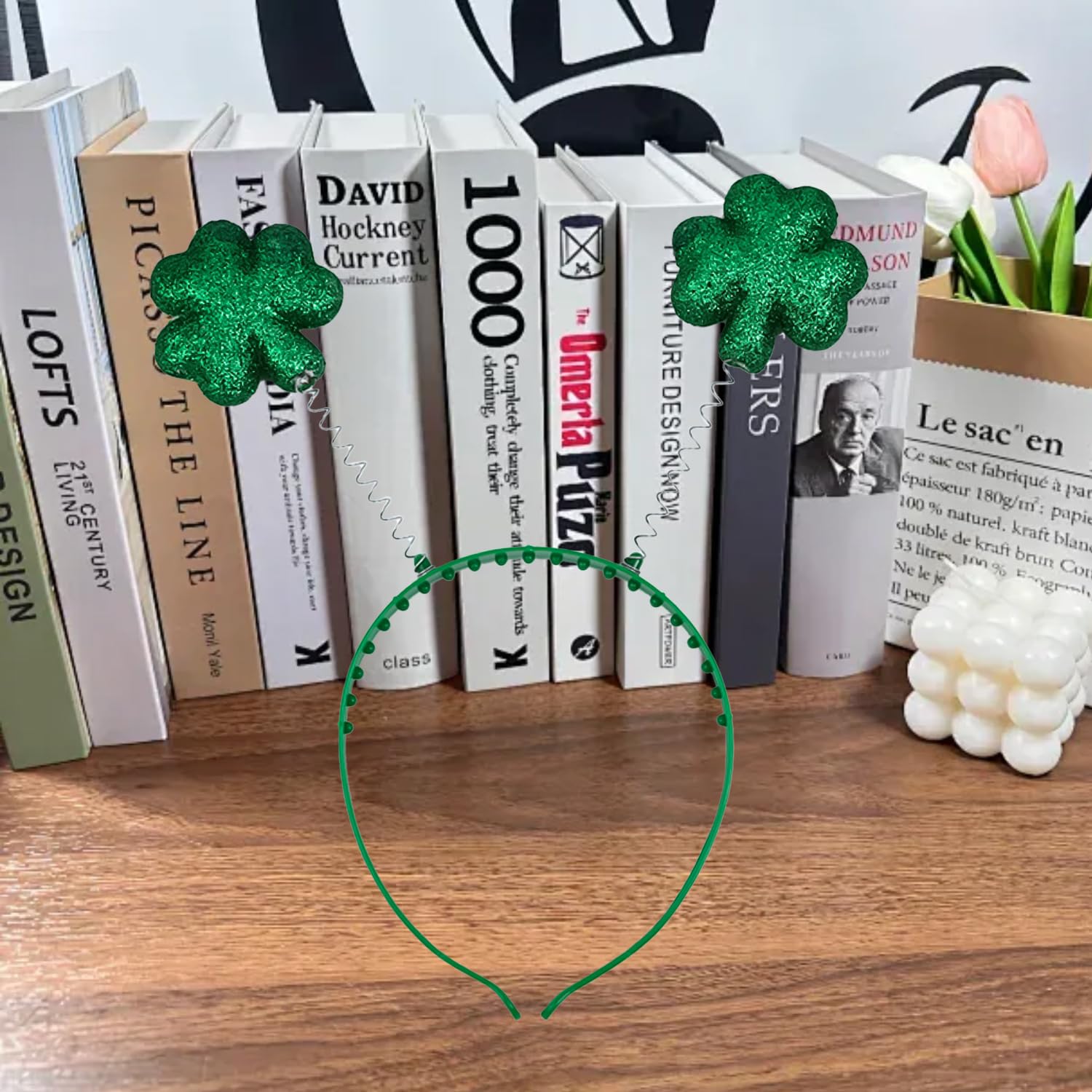 RmKbe St. Patricks Day Headband Irish Shamrock Head Bopper St Patricks Clover Hair Hoops St Patrick's Day Accessories Irish Costume Accessories (4) - Image 3