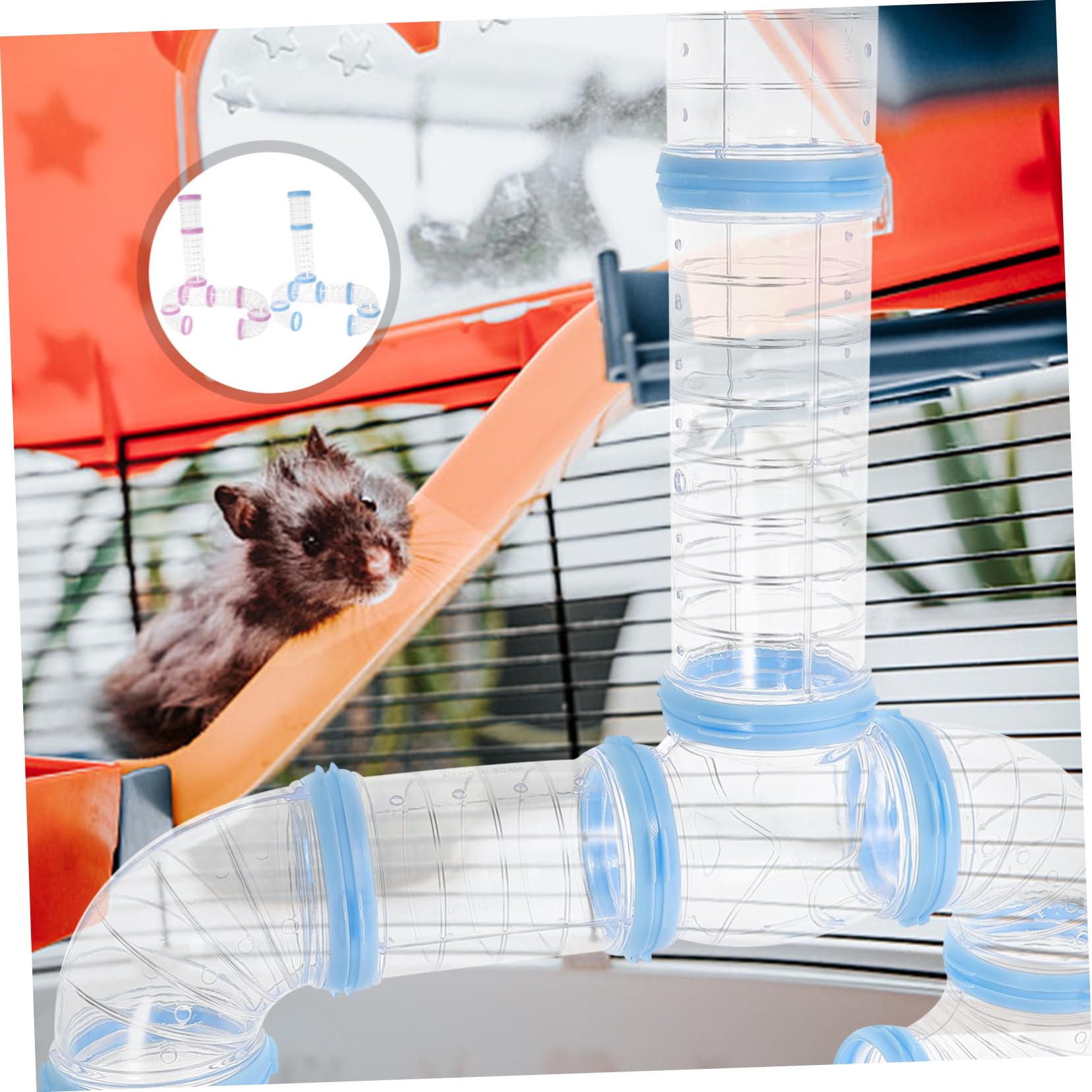 Selbstgemacht Käfigtunnel aus Kunststoff, 2 Satz, für Hamsterkäfige
