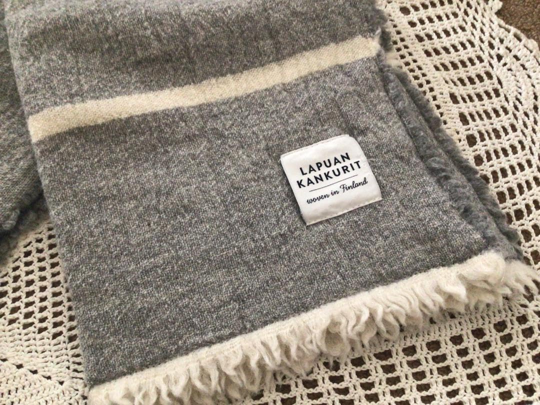 ラプアンカンクリ　TANHU ウールストール　未使用　グレー TANHU stole 20x220cm+fringes – LAPUAN KANKURIT（ラプアン