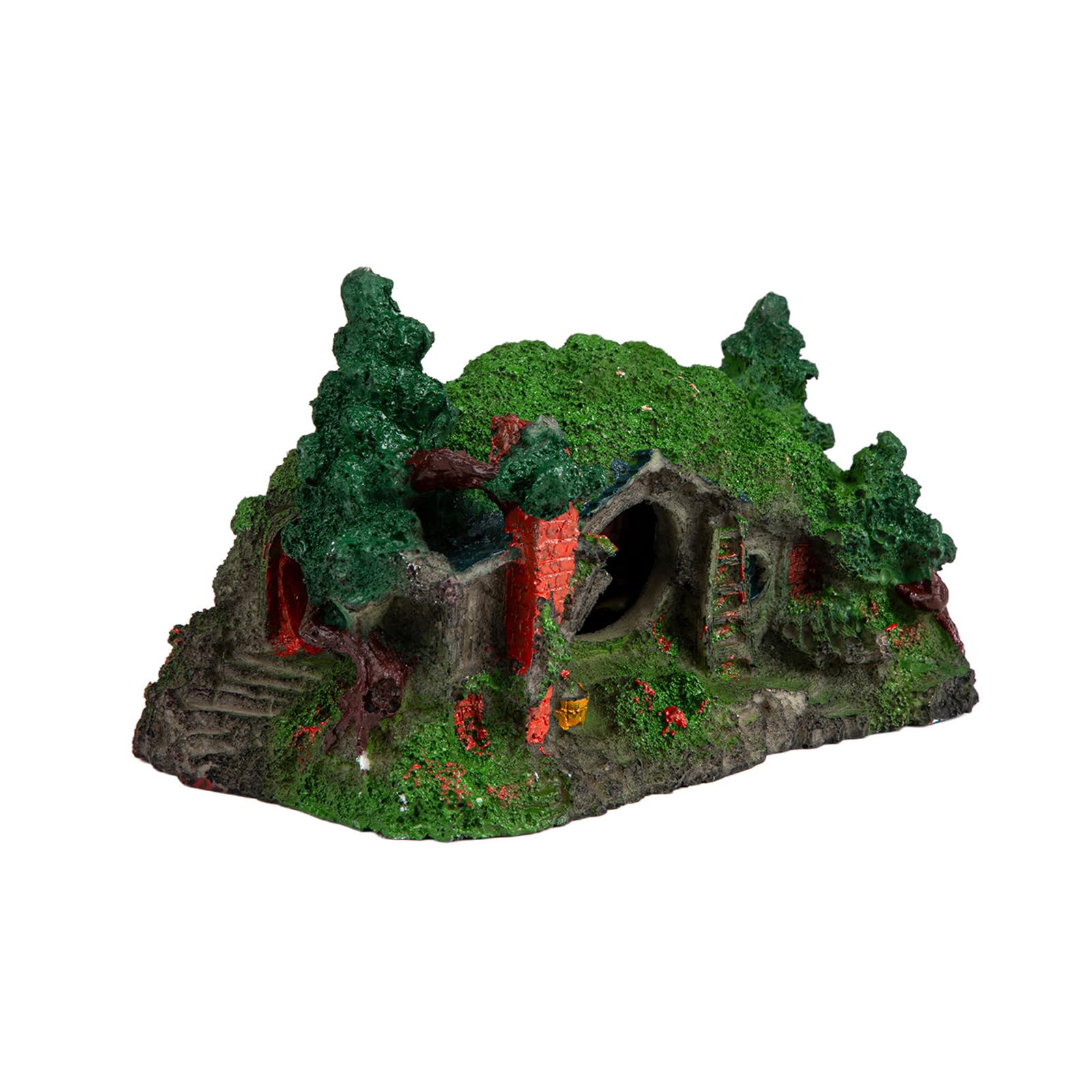 Aquarium Ornament Pet Cave House, Hollow Resin Habitat Shelter for Fish Aquariums, Small Pets and Turtles Decor Vivarium Shelter Terrarium Ornament Aquarium Cave Small Pet Supplies Turtle Habitat Fish