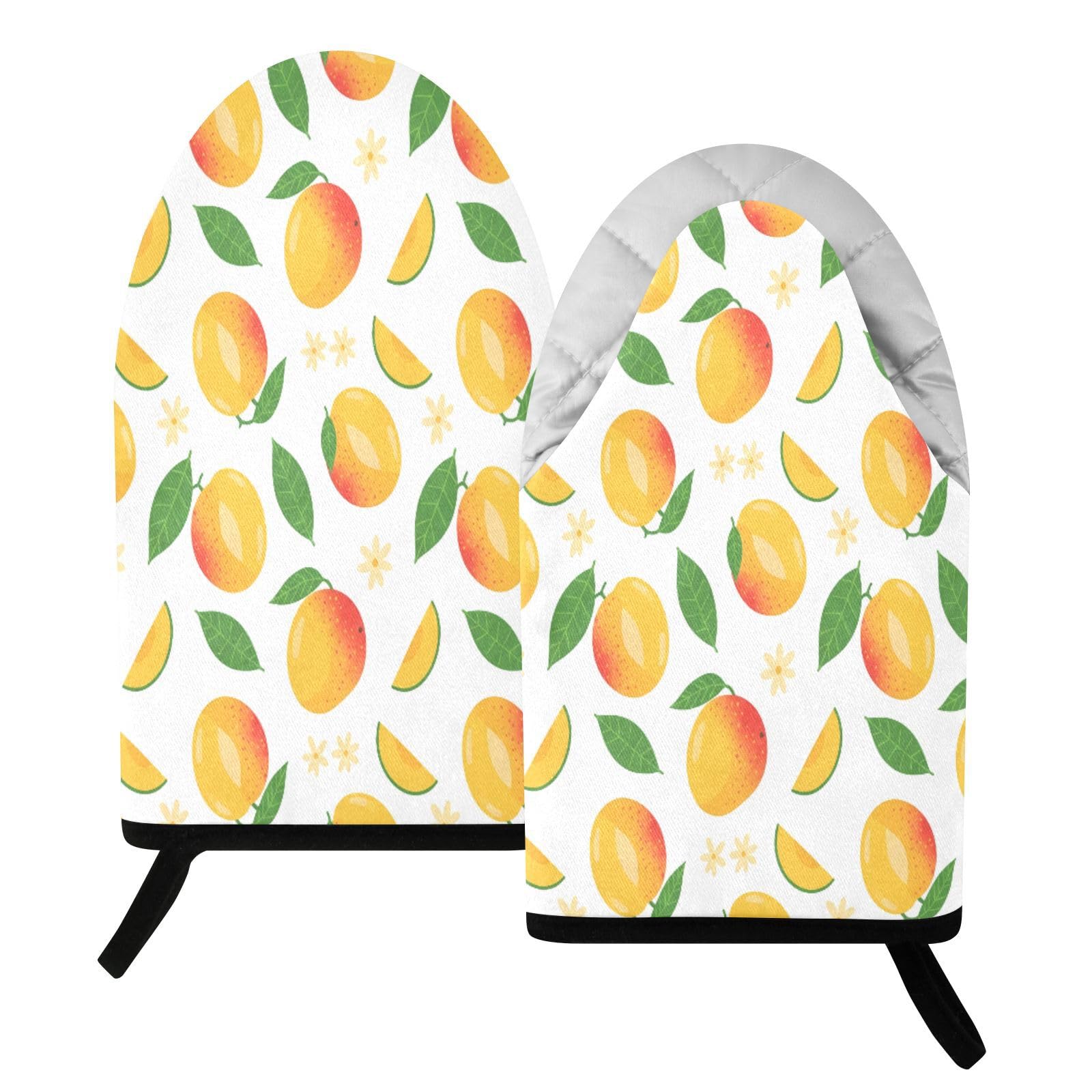 BURSTDDY Orange Oven Mitt,Heat Resistant Kitchen Mitts for Cooking