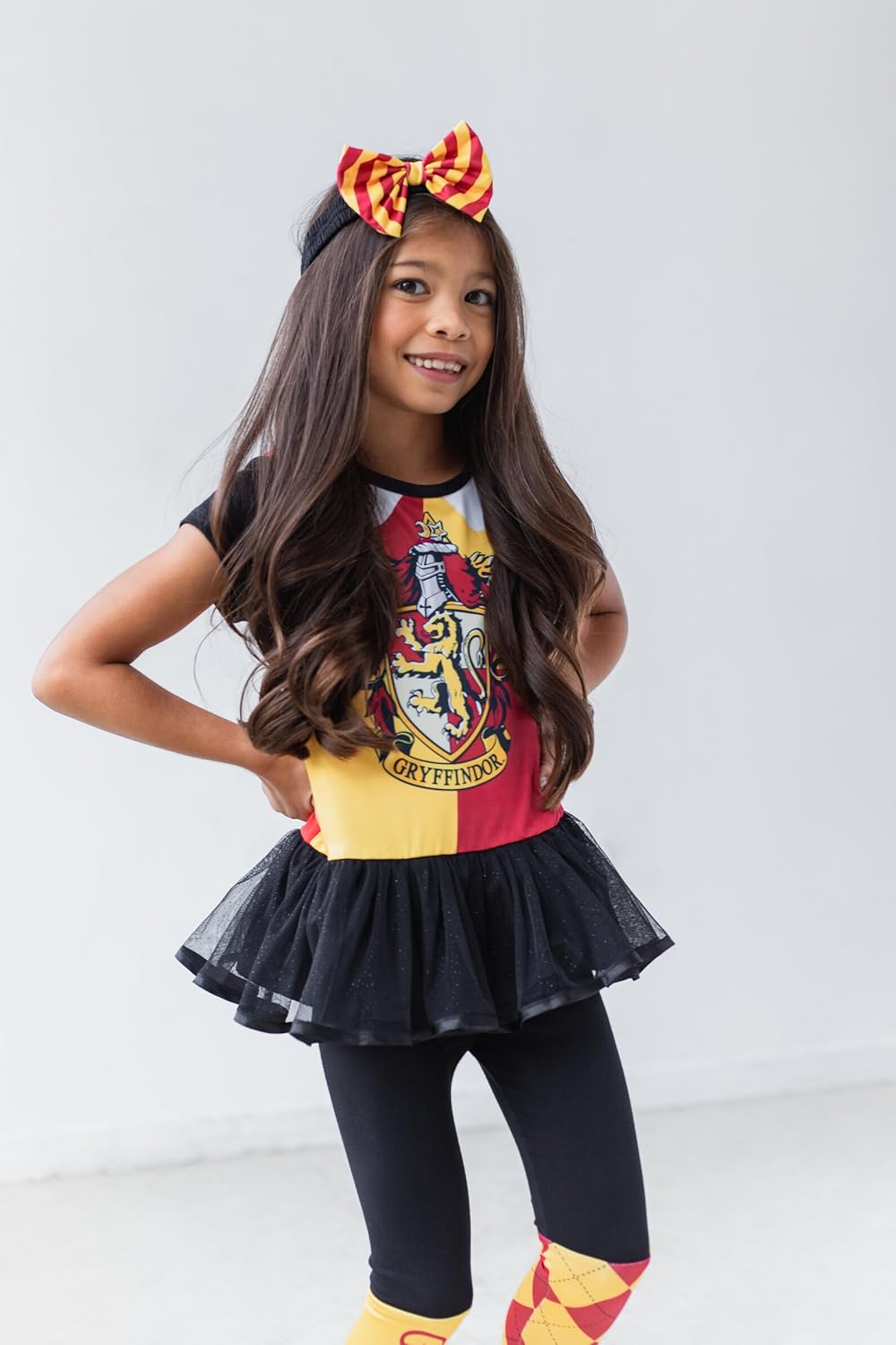 Harry Potter Gryffindor Ravenclaw Girls Cosplay T-Shirt Dress Leggings and Headband 3 Piece Outfit Set Little Kid to Big Kid - Image 5