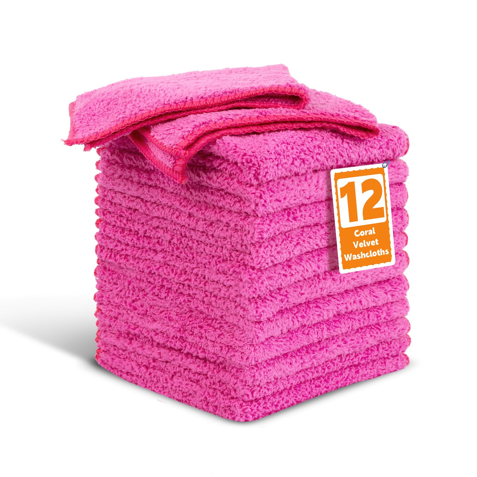 TEAWOO Coral Velvet Washcloths - Super Soft & Absorbent -7 TEAWOO Coral Velvet Washcloths - Super Soft & Absorbent -7
