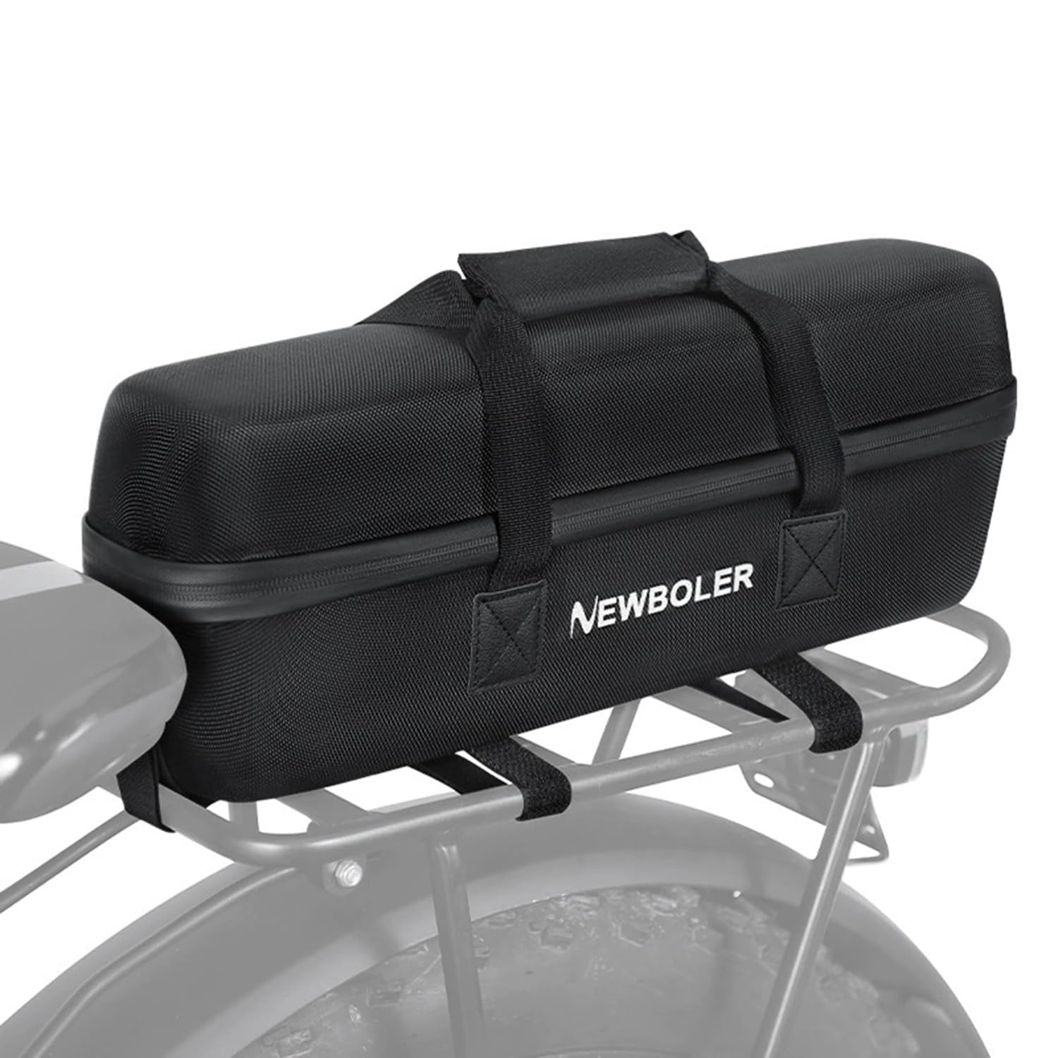 10L Hartschalen-E-Bike-Akku-Tasche, wasserdicht, stoßfest, mit Fächern, Gepäckträger-Rucksack mit Gurten, kompatibel mit Bosch Shimano Bafang