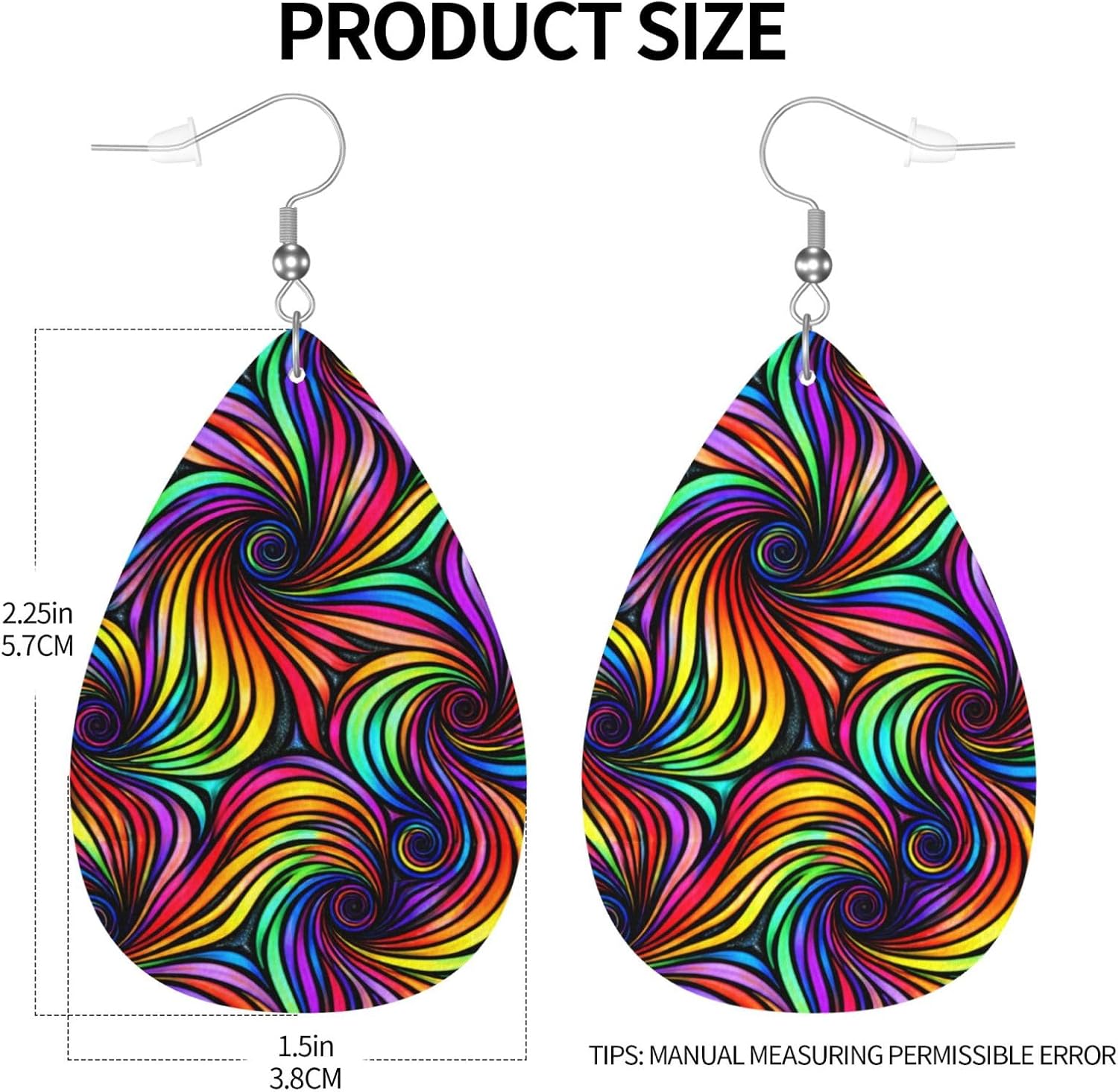 Faux Leather Teardrop Earrings for Women Lightweight Drop Dangle Earrings image 4