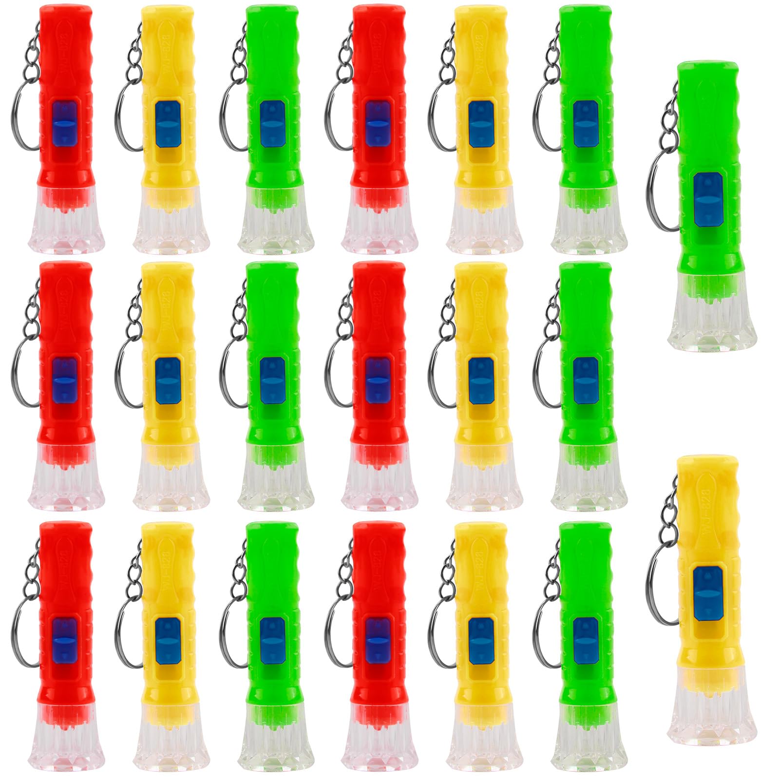 QTMMC 20 Pcs Mini Torches Keyring Torch Led Small Flashlight Pocket Keychain Colourful Bright Torches for Boys Girls Party Bags Reading Camping Hiking Outdoors Prizestiny Gift