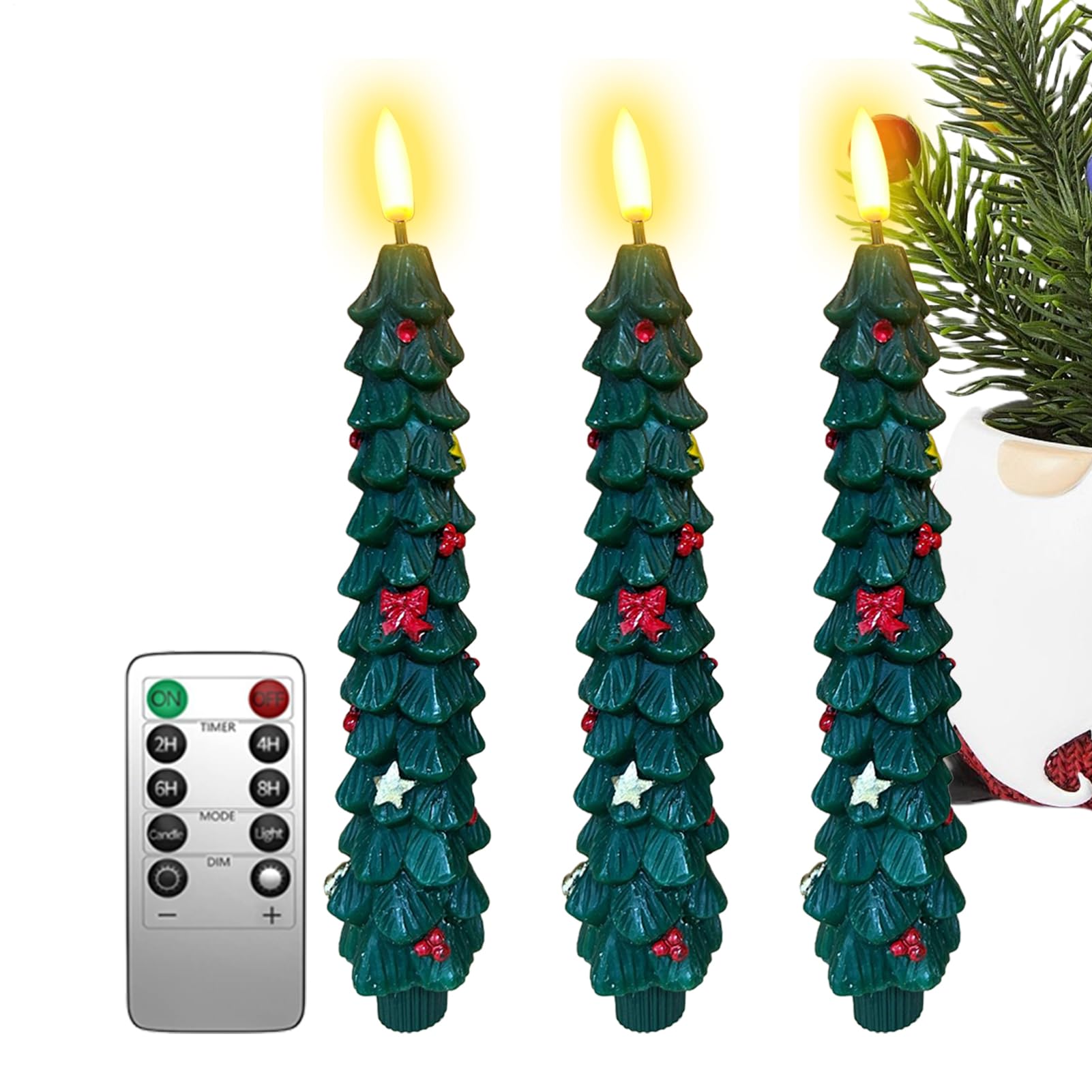 Velas LED para árbol de Navidad sin llama y con control remoto inteligente 8