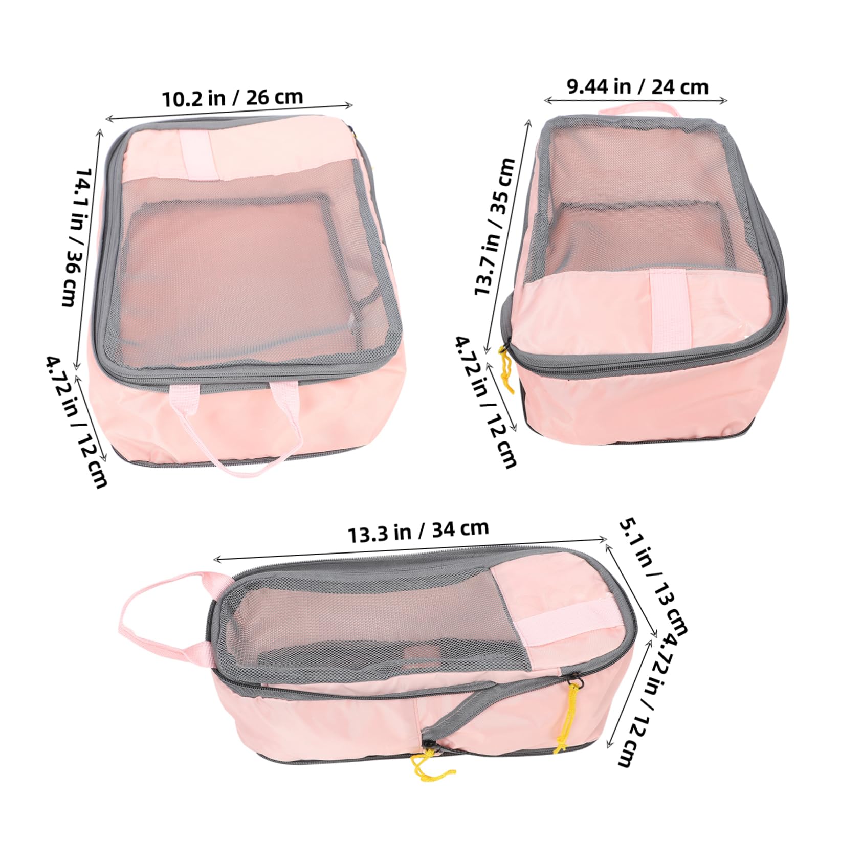 FOMIYES 3piezas Cubos De Embalaje Compresión para Viaje Bolsas De Almacenamiento para Equipaje Organizadores De Maletas para Artículos Esenciales De Viaje