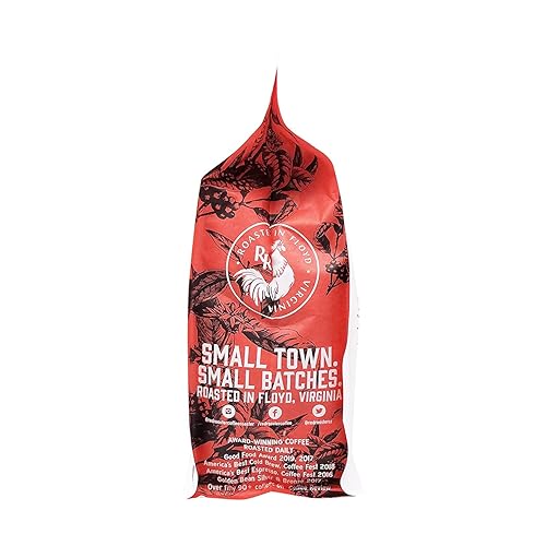 Miniatura 7 de Red Rooster Coffee, Café orgánico Night Owl Half-Caff Grano entero de tostado medio Notas de cacao y especias para hornear 12 oz USDA Organic,