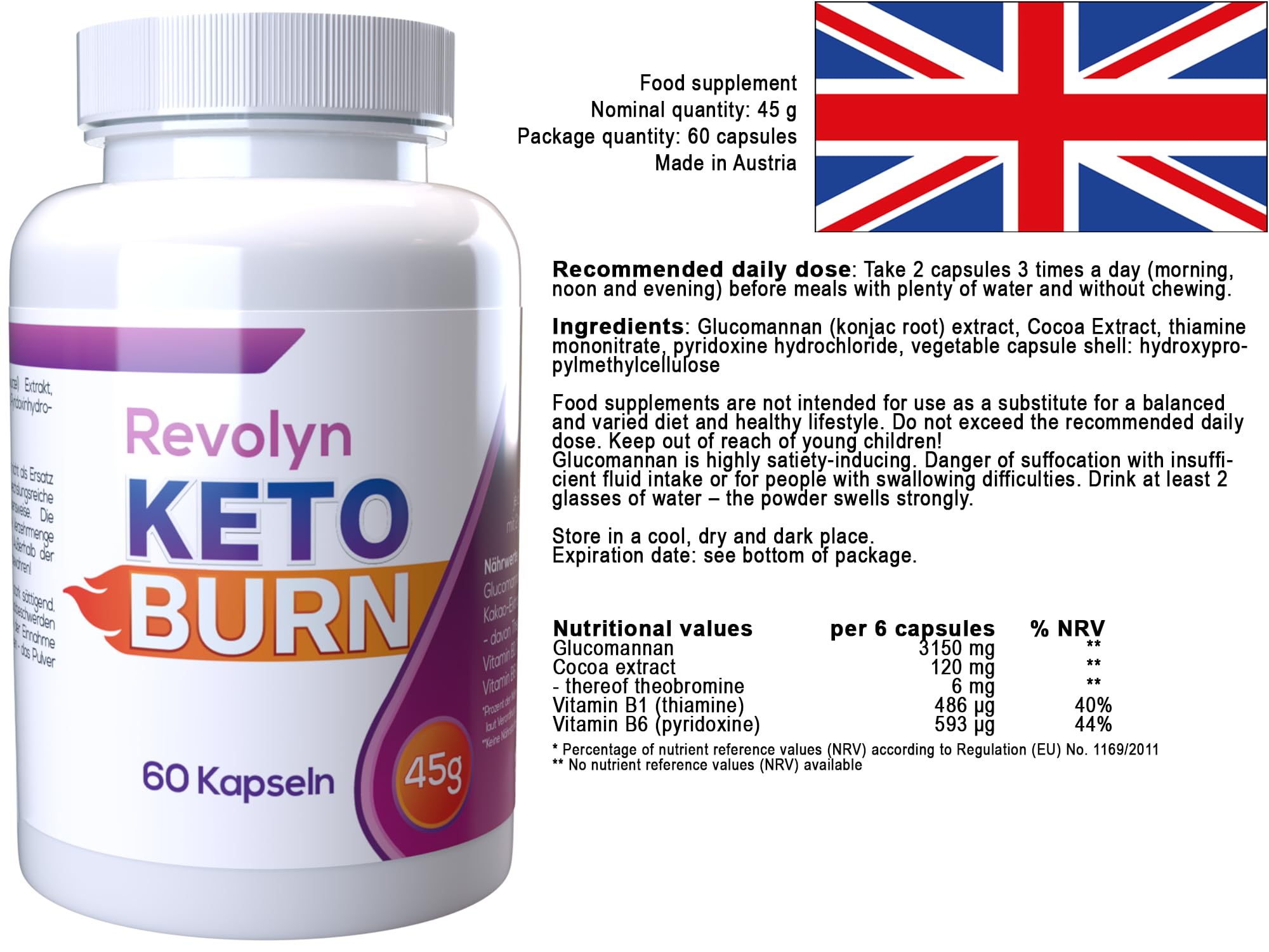 Keto Burn - 180 Kapseln (3x 60 Kapseln), 3er Pack
