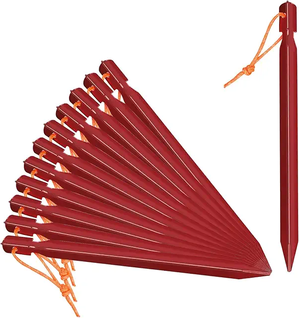 Grassman 12 Pack Tent Pegs: Durable 7075 Aluminum Ground Pegs for Secure Tents