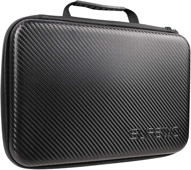 SUREWO Surface-Waterproof Carrying Case Compatible with GoPro Hero 11/10/9/8/7/(2018)/6/5 Black,AKASO/Campark/YI Action Camera and More(Large)