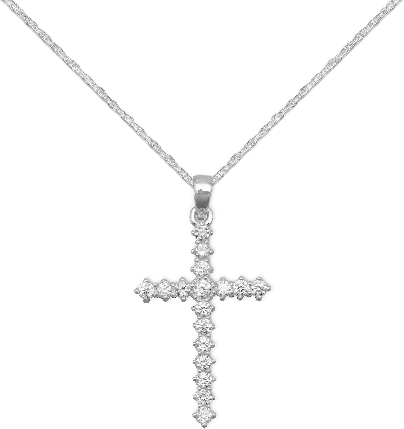 Cross Pendant with 17 Cubic Zirconia 