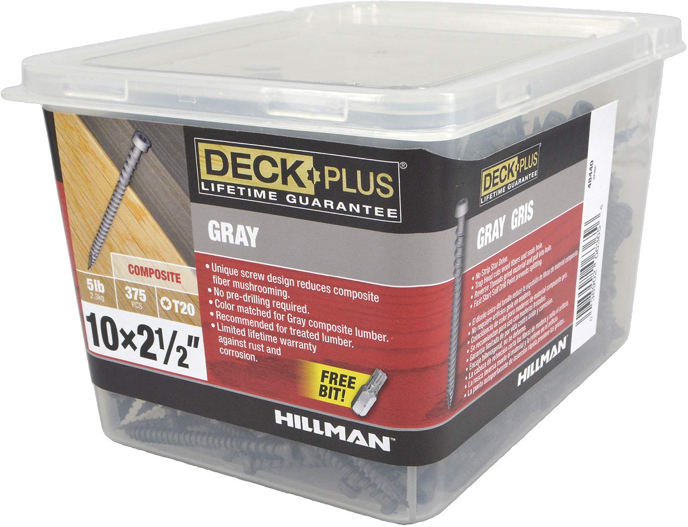 Deck Plus 48440 Gray Star-Drive Composite Deck Screws (#10 x 2-1/2")