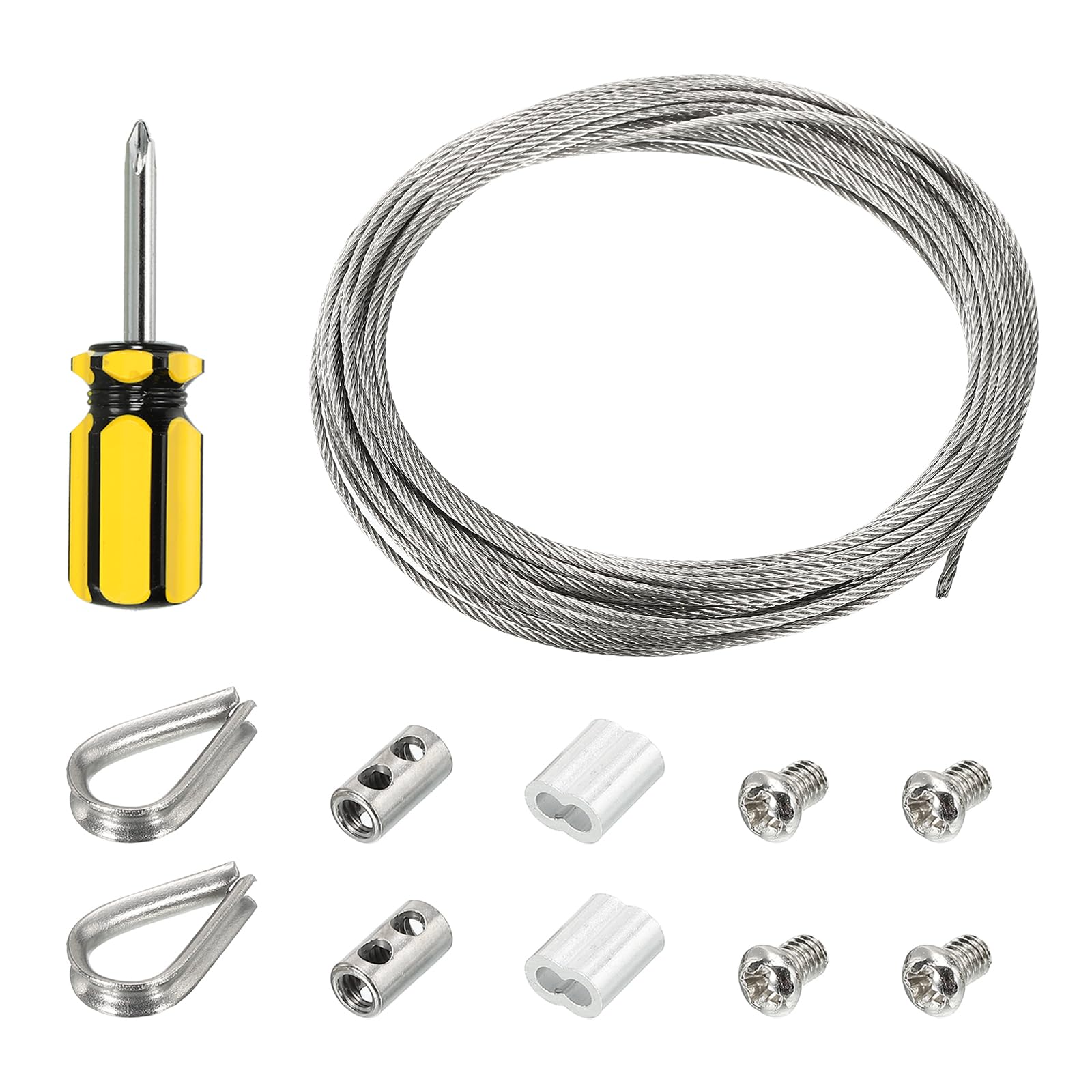 Cable de acero inoxidable de 1/16 con revestimiento de PVC de PATIKIL y terminales para barandillas 5