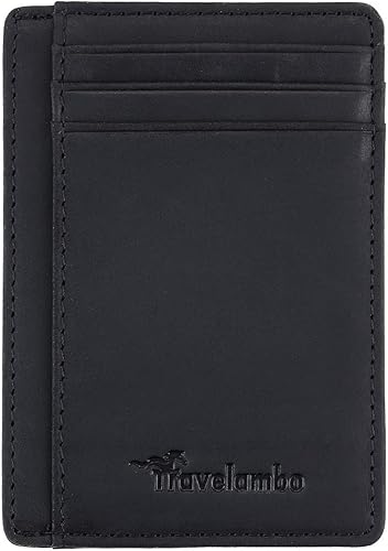 Miniatura 4 de Travelambo Billetera delgada con bolsillo delantero y clip para el dinero con bloqueo de identificación por radiofrecuencia, talla única