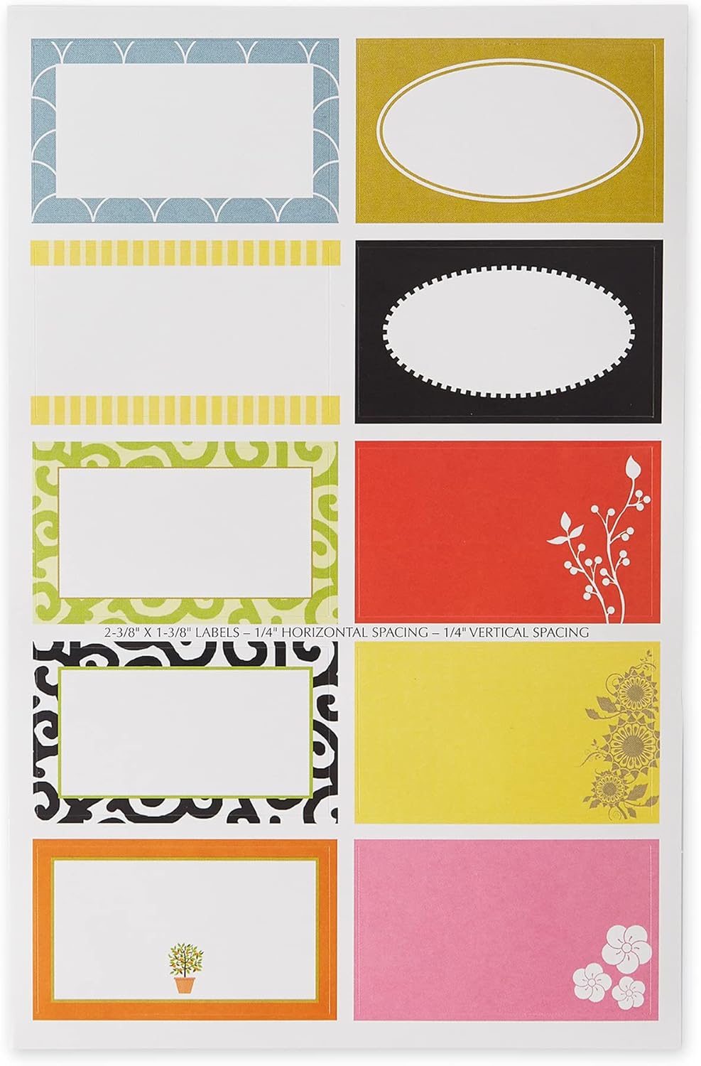 RSVP International Mason Jar Canning Labels Gift & Storage Stickers for Jam & Jelly Jars, Bottles, Cookie Tins, Rectangle, Set/50, Assorted Colors/Patterns