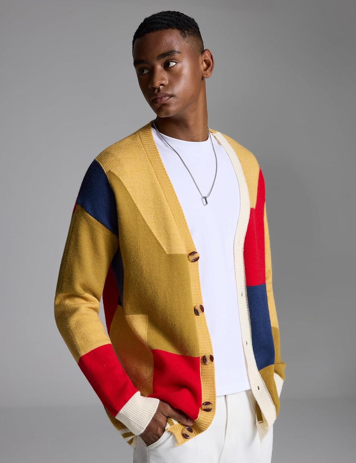 Arssm Mens Cardigan Sweater Knitted Long Sleeve V Neck Button Down Sweaters Casual Cardigans( - Image 5