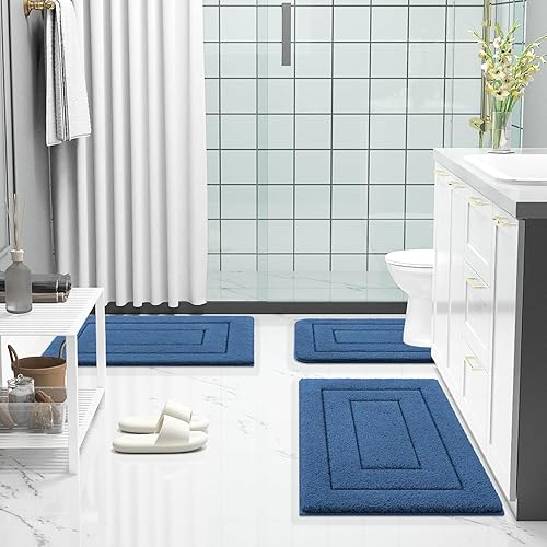 Miniatura 260 de Buganda Alfombras de baño, 24" x 16", Alfombras de baño de microfibra suaves y absorbentes, Alfombra de ducha esponjosa antideslizante, Alfombras de