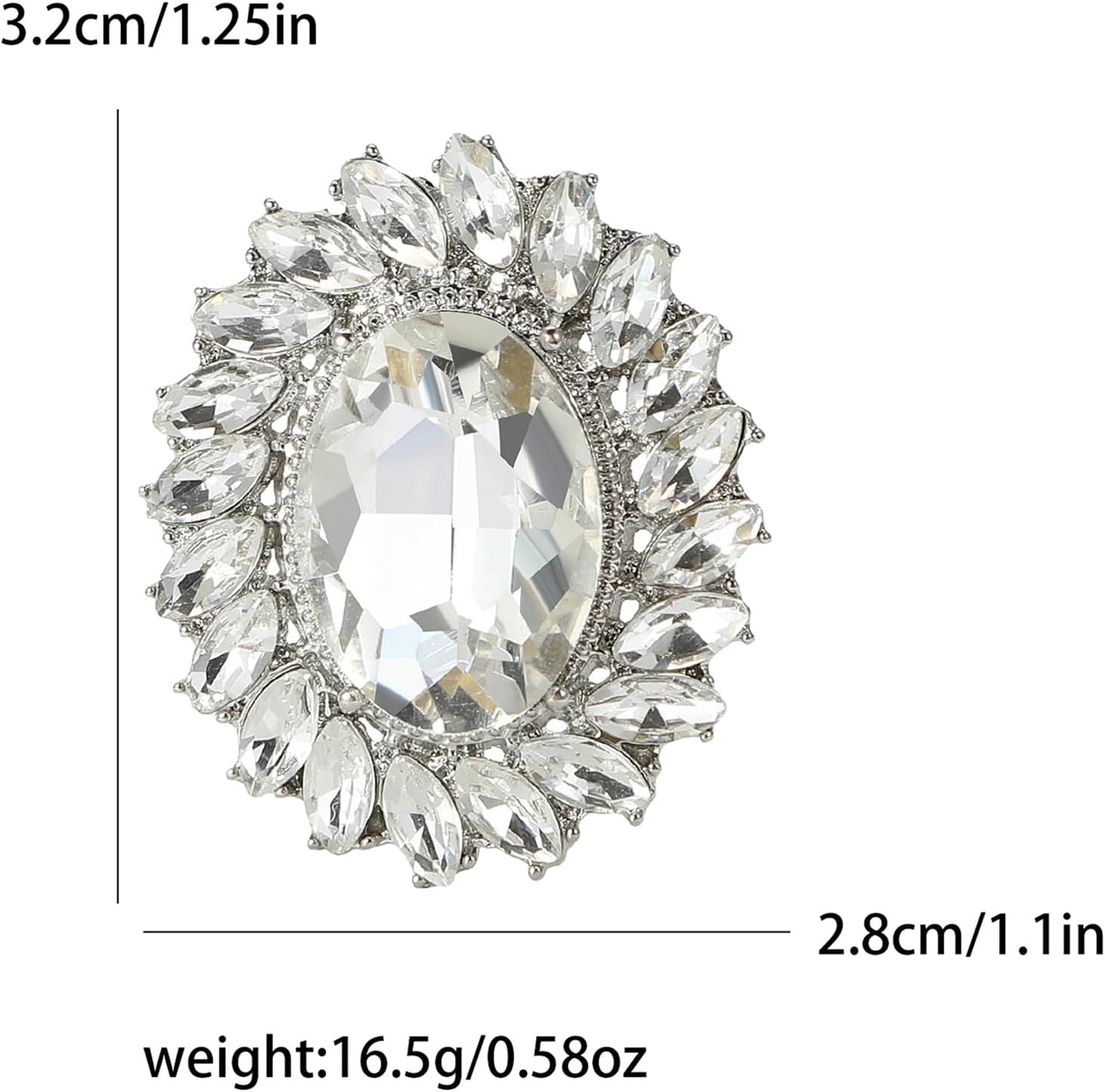 Rhinestone Brooch for Women Elegant Wedding Bridal Brooches Accessory Jewelry for Women