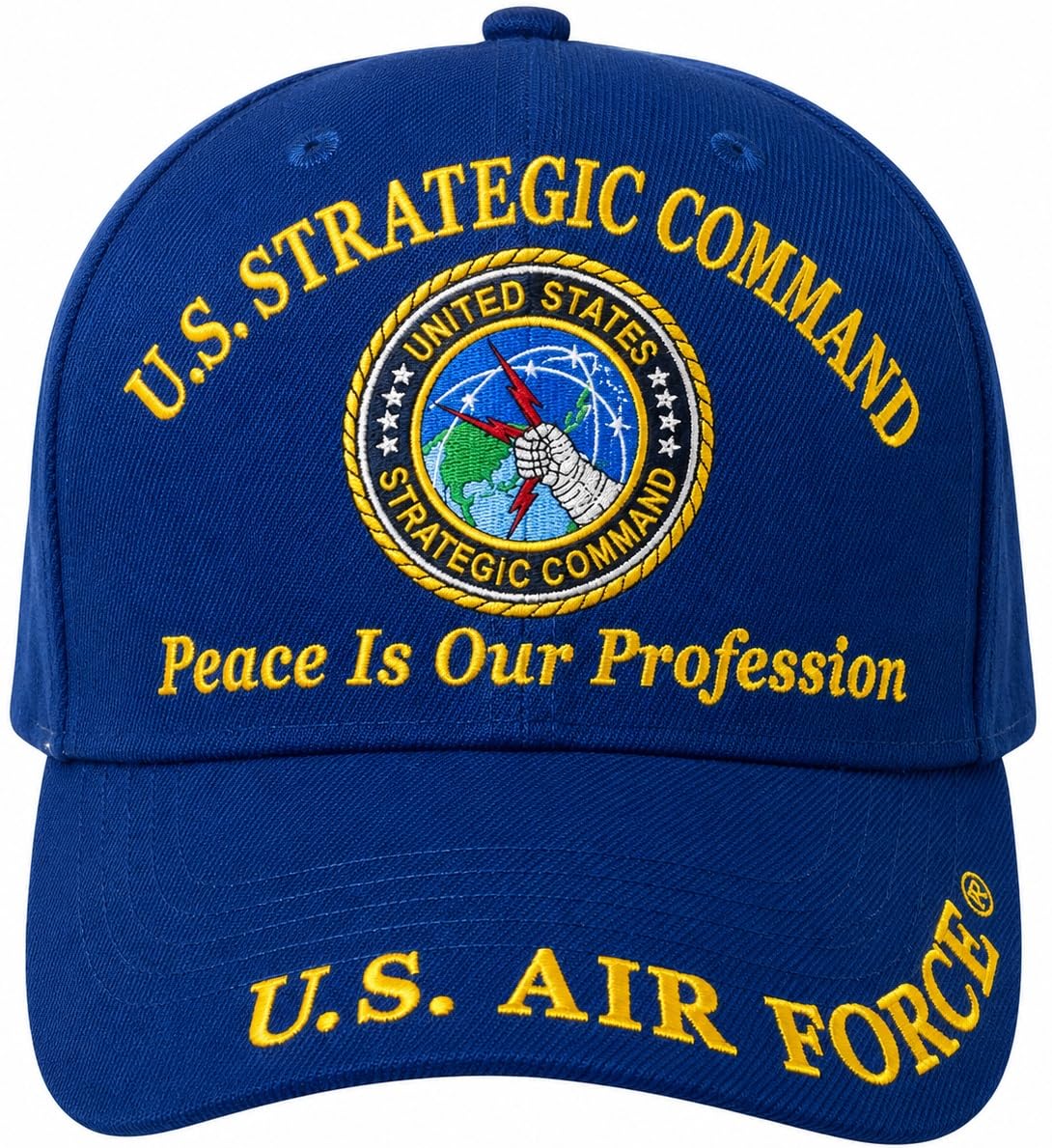 United States Air Force USAF Strategic Command Embroidered Cap Hat - Adjustable Blue
