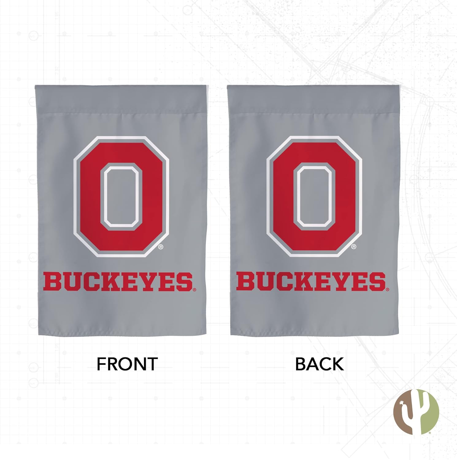Desert Cactus The Ohio State University TOSU Garden Flag – 19 x 12 inch Ohio State Buckeyes Banner, For Outdoor Display and Events (Design J) - Image 2
