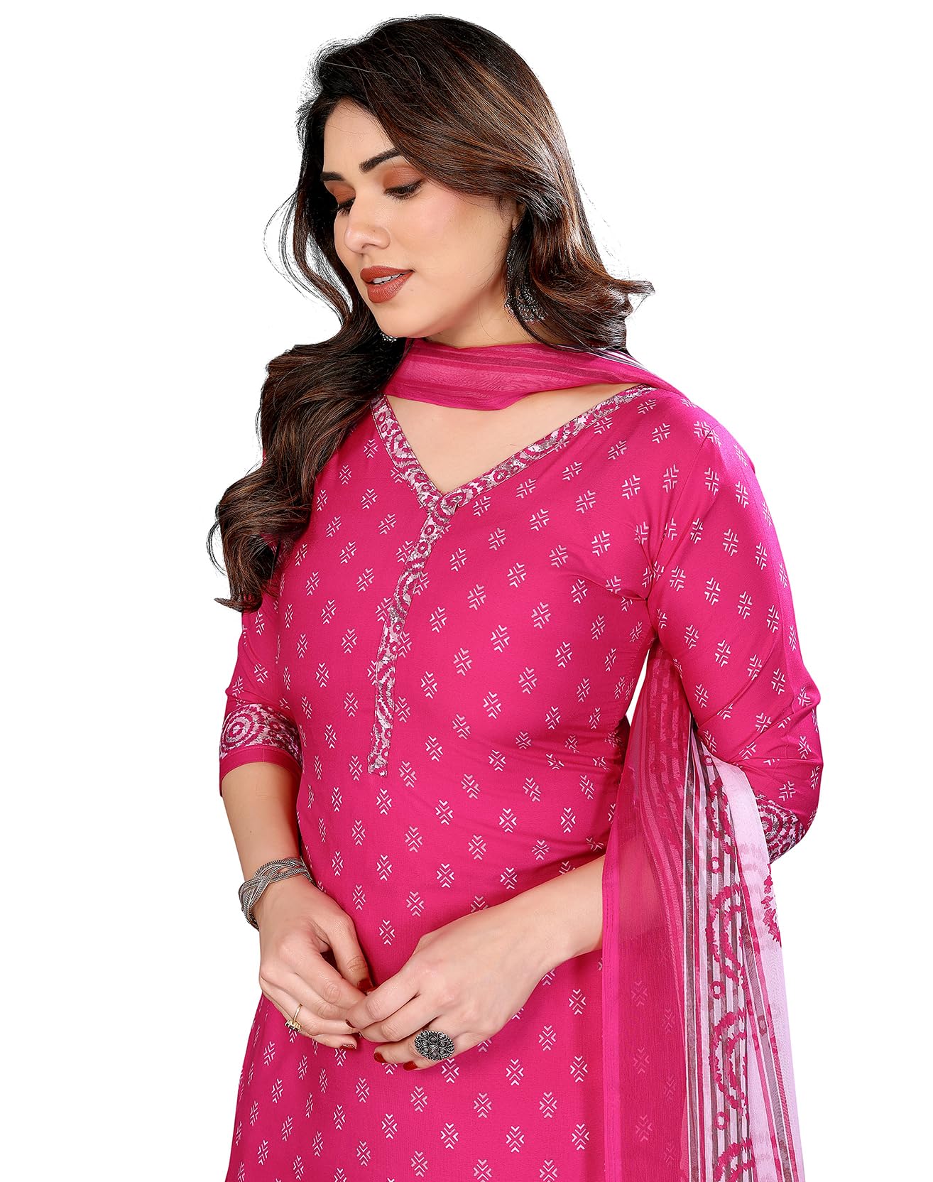 yashika Unstiched Crepe dress materials | Crepe Salwar Suit for women with dupatta | suit material for women unstitched-picture-14