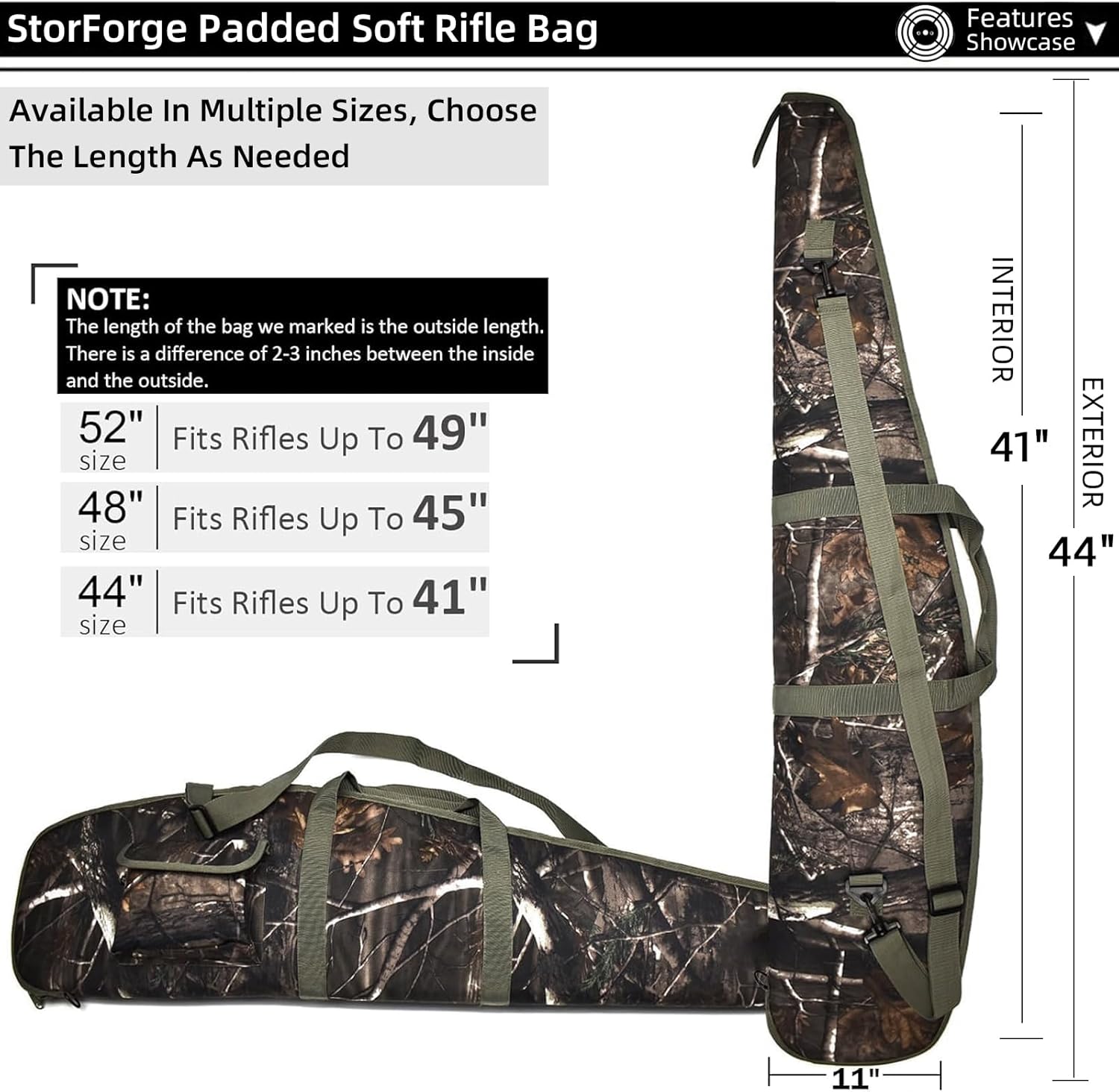 Soft Storage Bag,44/48/52 Inch Portable Carrying Bag with Adjustable Shoulder Sling