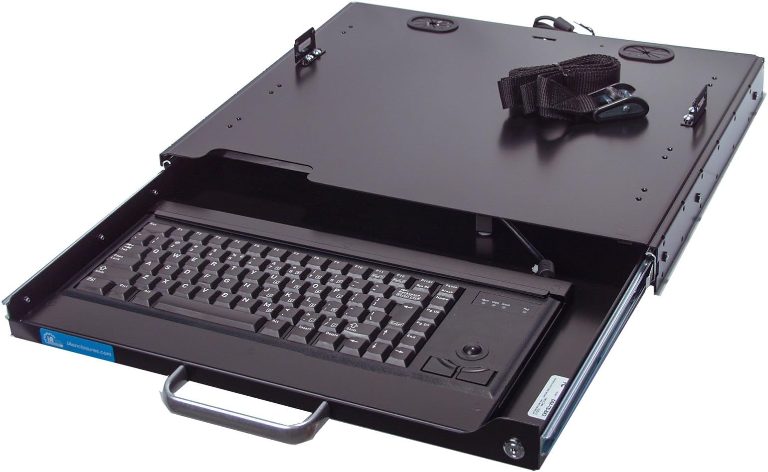 Cherry G84-4420 1U Rackmount Keyboard with trackball Mouse Supports 2 Post and 4 Post Rack Cabinet