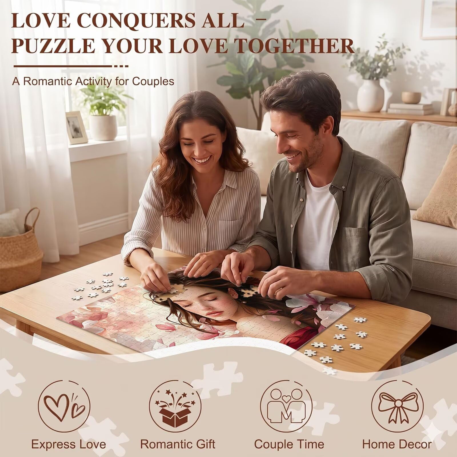 donna fiore Puzzle 1500 Pezzi per Adulti, Puzzle in Legno - Collezione Classica con Poster Incluso - Sfida di Concentrazione e Passatempo Antistress, Gioco Educativo per Famiglia, 87 x 57 cm f0-818