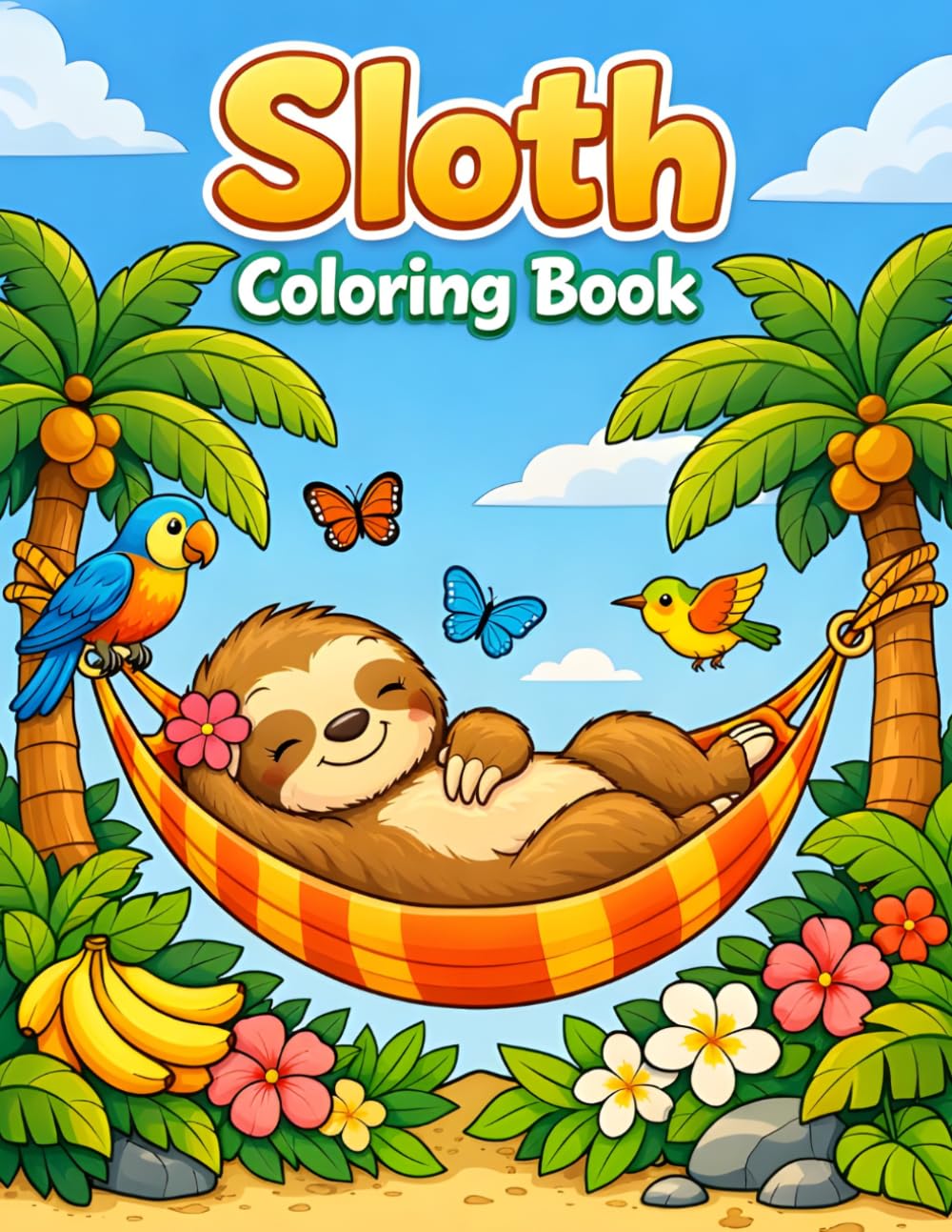 Sloth Coloring Book: Fun and Relaxing Sloth Designs to Color | Cute Animal Coloring Book for Kids and Adults