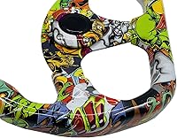 Vista 3 de Volante de Carreras de Coche con Patrón de Graffiti Volante de Derrape Plano de Acrílico para Juego de Simulación de Derrape en PC