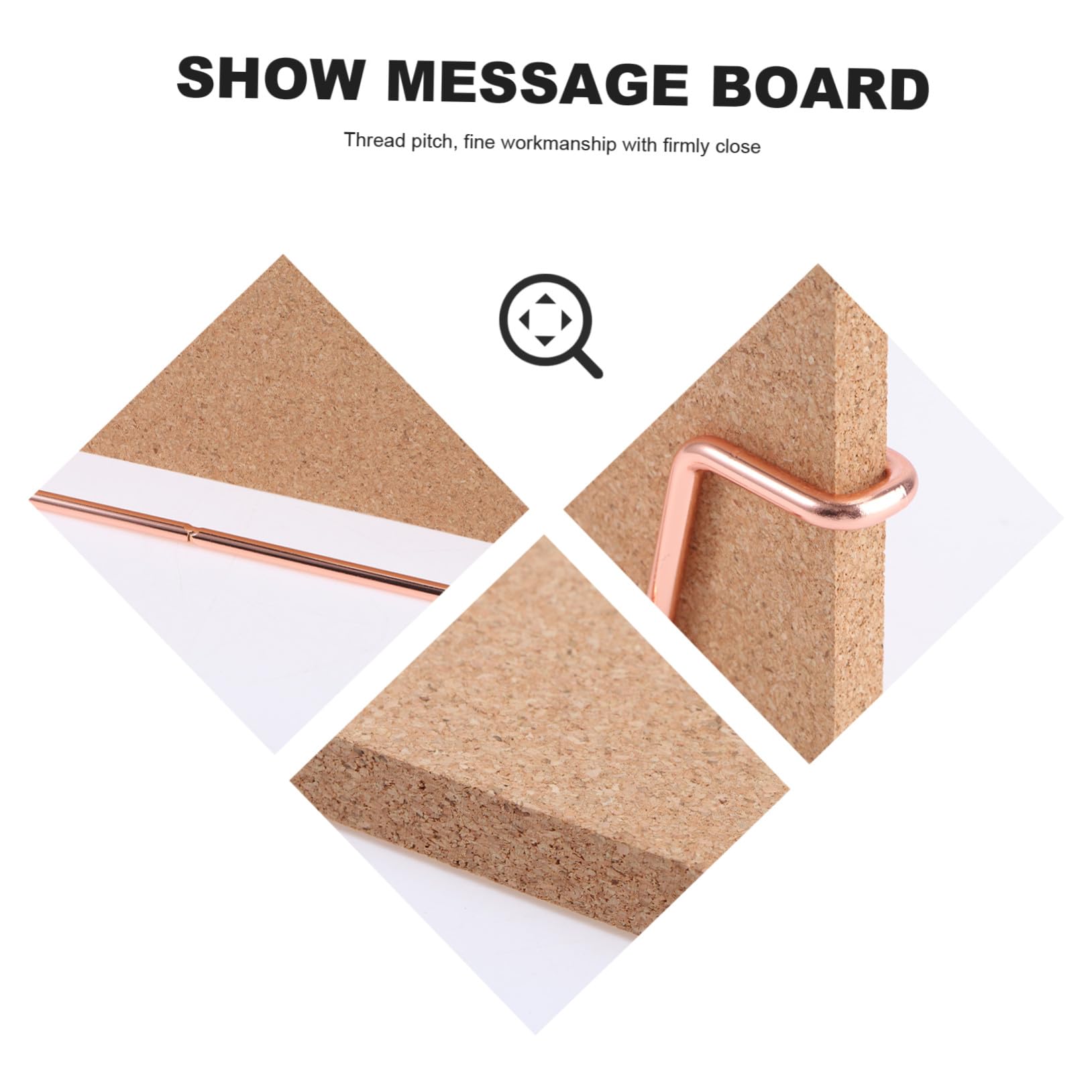 Memo Board Tablica Korkowa z Drewnianą Ramą i Różowo-złotą Podstawą Tablica Ogłoszeń Do Domu i Biura Łatwa Montażu i Użytkowaniu Uniwersalna Do Spotkań i Nauki