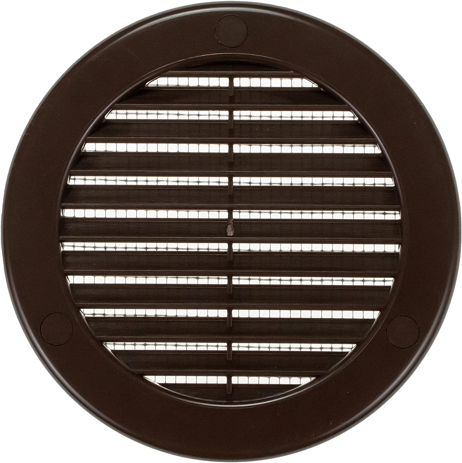 Vent Systems 100 mm / 4" Inch (Opening Dimensions) - Pack of 100 - Brown Soffit Vent Cover - Plastic Round Air Vent Grille - Built-in Mesh Screen - HVAC Register Louver for Bathroom, Home, Kitchen