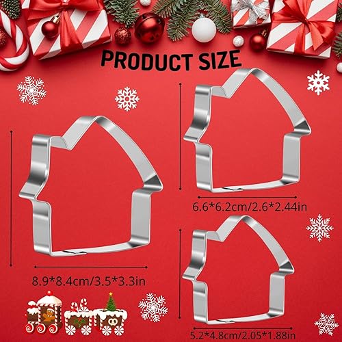 Miniatura 3 de Juego de 3 cortadores de galletas de jengibre, acero inoxidable, 8,9/6,6/2.0 in