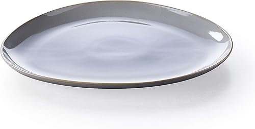 Miniatura 9 de Plato de servir de gres esmaltado blanco de algodón, 15"