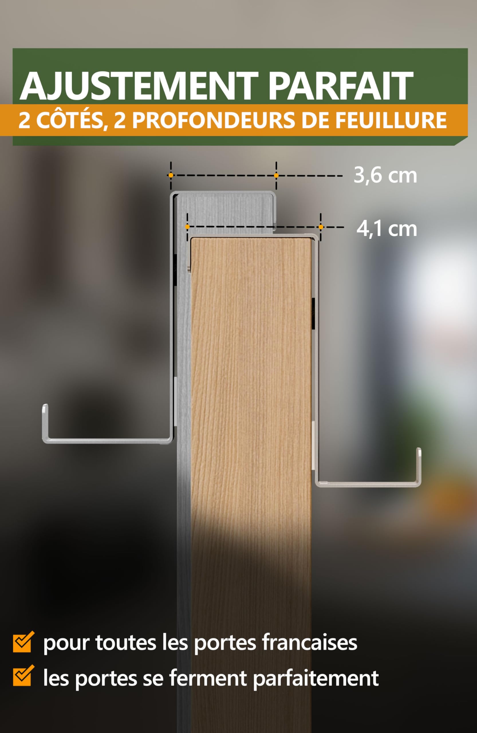 Ganci Porta 4smile Set 4 Pezzi - Acciaio Inox, Portata 8kg, Con Feltro Antigraffio, Per Appendere Ovunque - Foto 10