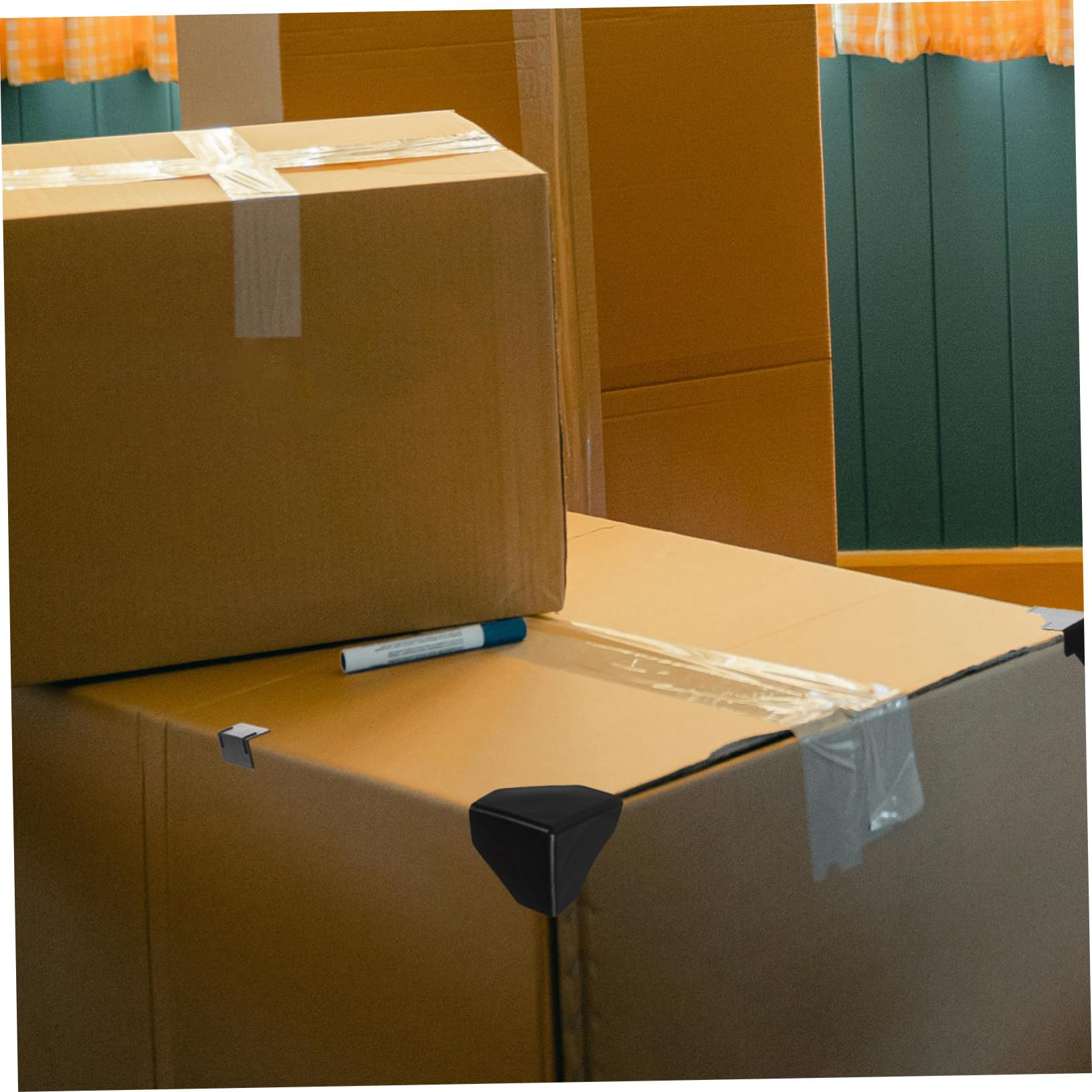 Protections D'angle en Plastique Noir Protège Bords D'emballage Robustes pour Cartons pour 100 Facile à Utiliser Déménagement et Expédition