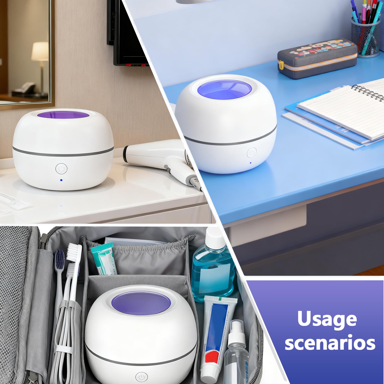 BAIFULAI Terilizzatore portatile per ciuccio: sterilizzatore UV ricaricabile USB, mini esterilizador Portátil De Uv disinfettante per ciuccio, tappi per le orecchie e altri piccoli pezzi (bianco)