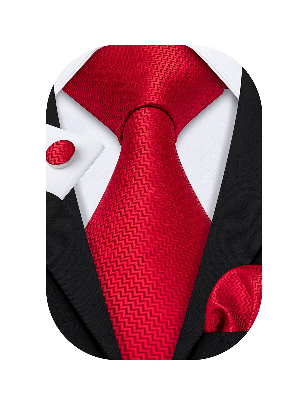 Barry.WangDesigner Classic Ties for Men Set Formal Pocket Square Cufflink Check Plaid