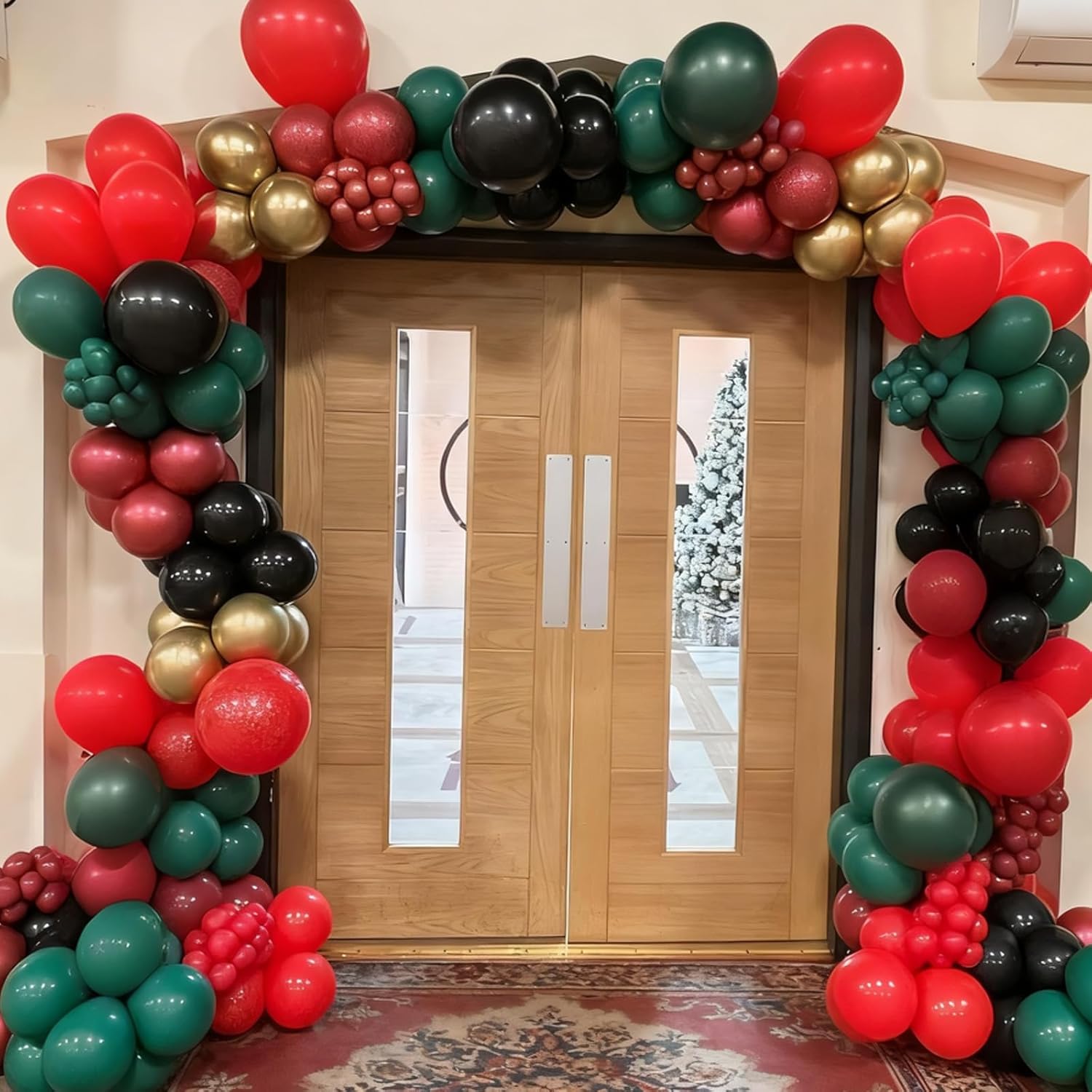 Red Green Gold Balloons 55 Pcs Xmas Balloon Red Pearl Light Green Golden Latex Party Balloons Polka Dot Balloon for Merry Christmas Ugly Sweater Friendsmas New Year Holiday Birthday Party Decor